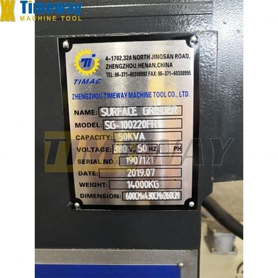 普通のCNC 高精度柱型 移動型 表面磨機 SG-100220FR 14000KG 重量